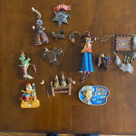 Christmas Western themed ornaments. 10 total. Several vintage - Picture 2 of 12